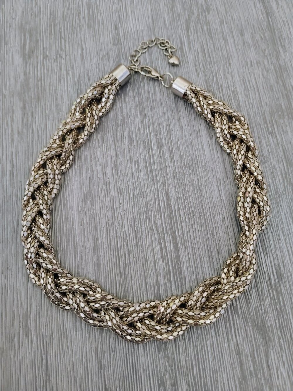 Braided Mesh Snake Chain Silver Choker